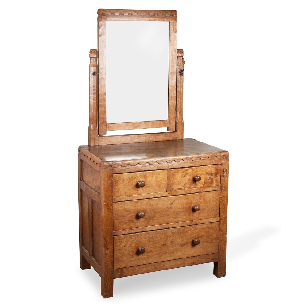 A Robert &lsquo;Mouseman&rsquo; Thompson oak dressing table